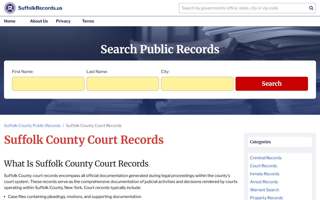 Suffolk County court records search for white pages lookups